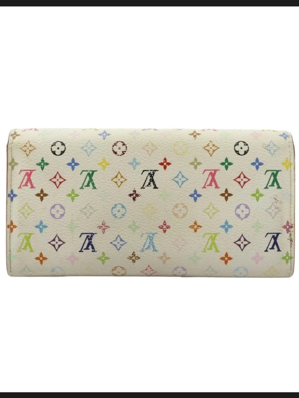 Y2K Louis Vuitton White Murakami Sarah Wallet Pink Interior - Authenticated! - Picture 3 of 14